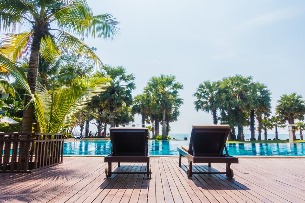 Swimming pool at punta cana luxury hotel