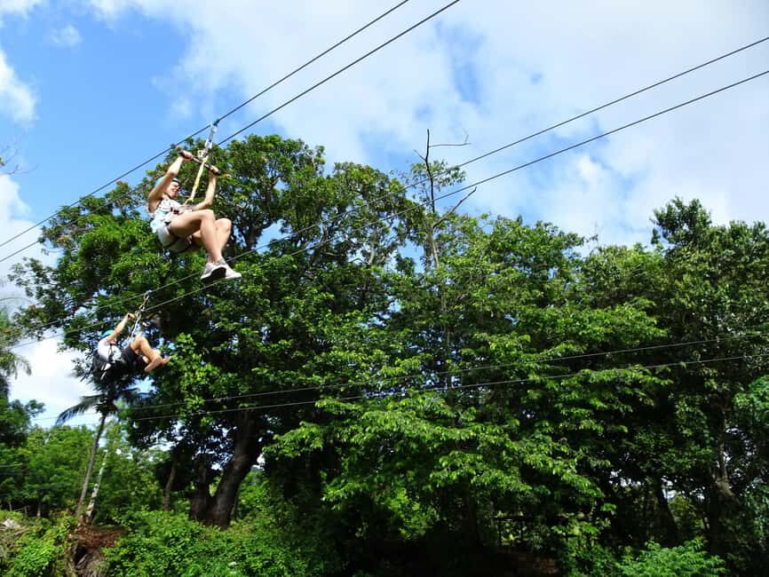 27 Waterfalls: Zip 'n Splash Adventure with Horse Ride - Zip lines over the treetops: 8 rides with a no-glove-stopping setup