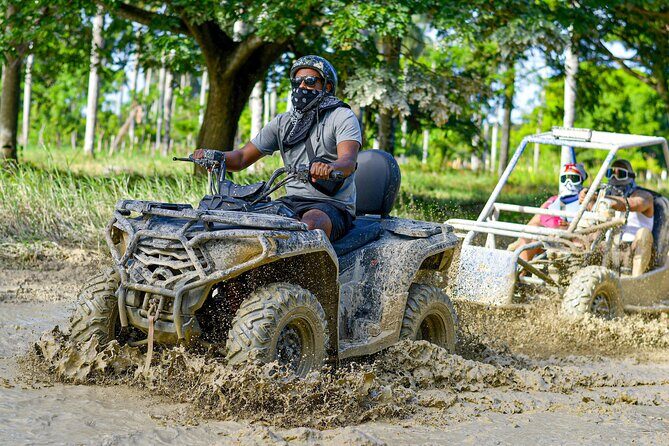 4x4 ATV Adventure in Punta Cana: Cave & Dominican Culture - Getting on the right ATV: safety briefing and setup at the ranch