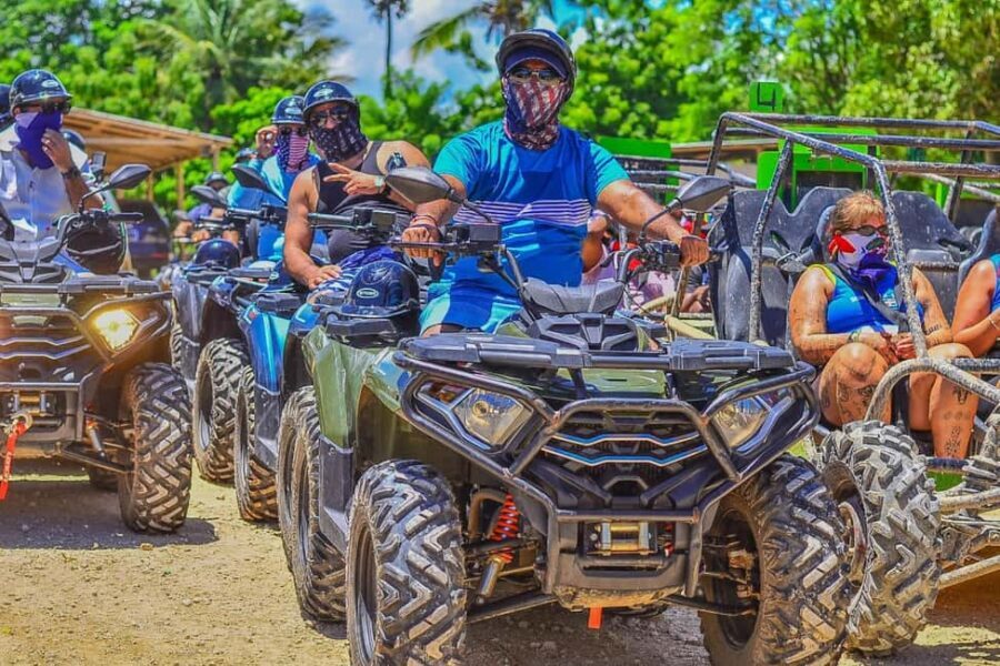 ATV and Buggy Excursion 4x4 in Punta Cana with Water Cave - Macao Beach: waves, photos, and a real rinse-off break