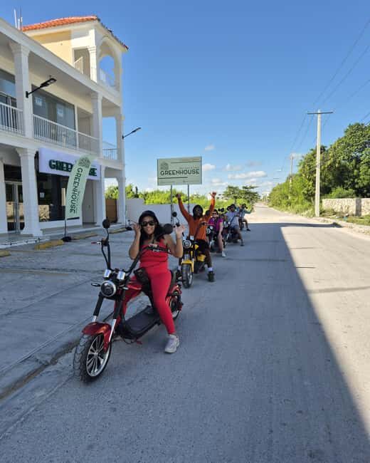 Bavaro Punta Cana: City Tour with Harley models E-Scooters - Caribbean Lake Park and the Coco Bongo Photo Moment Before Downtown Food