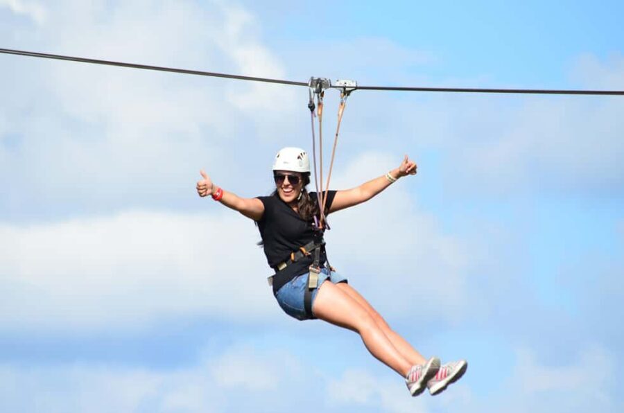 Buggy Ride, Zipline Splash & Waterfall Pool Combo with Lunch - Cenote lagoon swim and the waterfall pool reality check