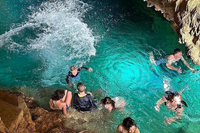 Buggy Tour with Organic Farm, Macao Beach Visit from Punta Cana - Stop 1: Los Hoyos del Salado Cenote (25-Foot Deep Water)