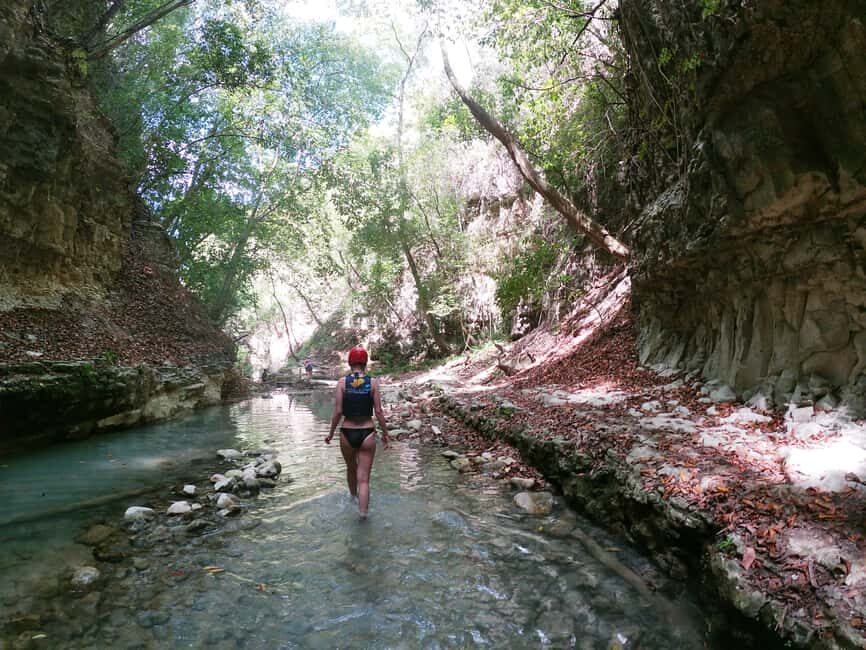 Damajagua: Waterfalls with Lunch Buffet - The downriver run: jumps, slides, and swim-through waterfalls