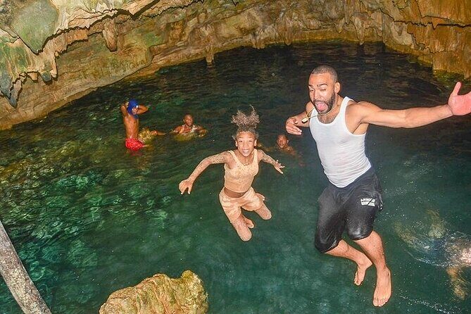 Full-day Buggy & Party Boat tour: snorkel, open bar, cave pool - Catamaran Cruise + Snorkeling: Clear Water and Tropical Fish