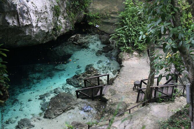 Full Day Tour to the Blue Lagoon and 7 Different Destinations - Laguna El Dudu: zipline equipment and the big adrenaline moment