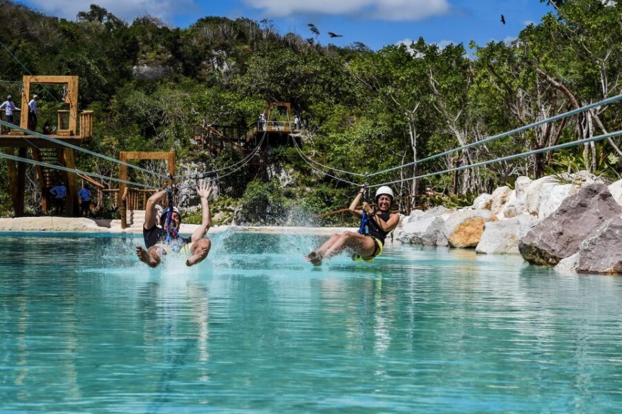 Punta Cana: Blue Hole and Scape Park Cap Cana Entry Ticket - Blue Hole Cenote Trail: turquoise water plus real jungle work