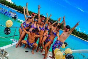 Punta Cana VIP Party Cruise with Snorkeling & Double Slide - Out on the Water: Dolphins View and Coast Views Toward Cabeza de Toro