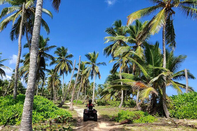 Small Group Exclusive 4x4 ATV Punta Cana: Jungle & Wild Beaches! - Stop 1: CUATRO TOUR ATV base, helmets on, adventure starts
